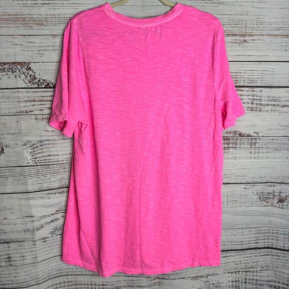Lane Bryant Pink Perfect Sleeve Tee 14/16 Cotton Plus Size - Picture 4 of 6